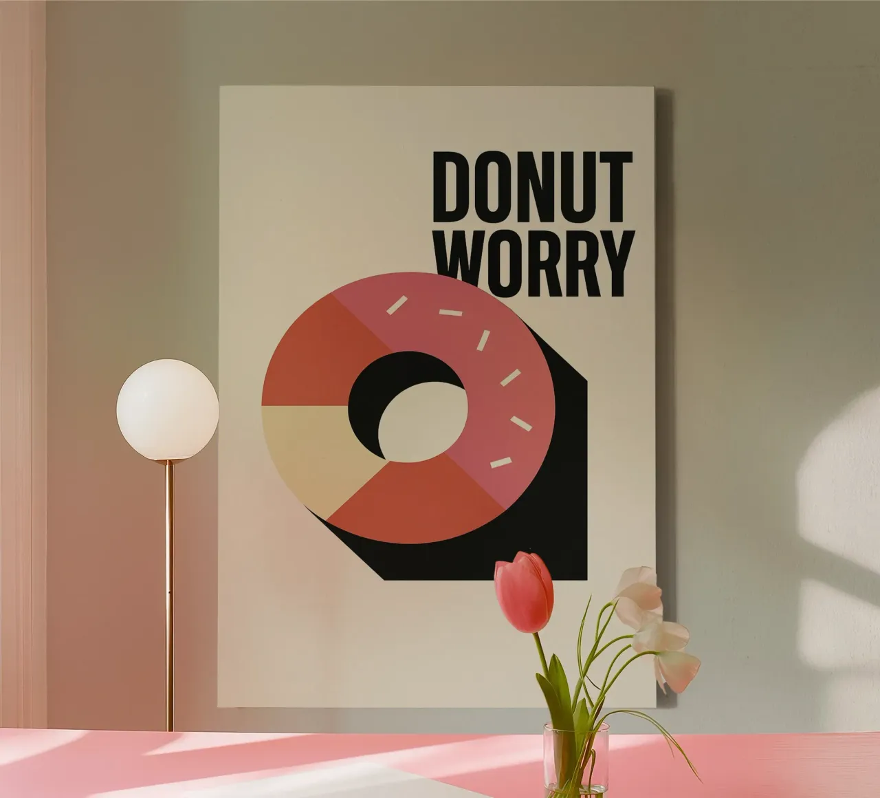 Donut Worry tela con Cornice a cassetta da michi