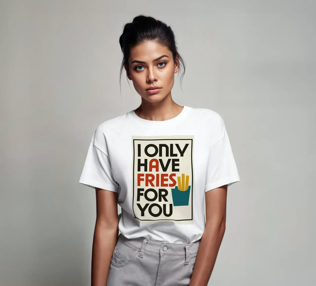 I ONLY HAVE FRIES FOR YOU t-shirt da michi