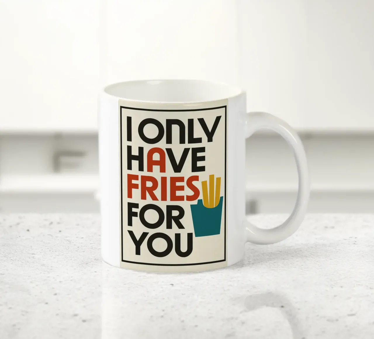 I ONLY HAVE FRIES FOR YOU tazza in ceramica da michi