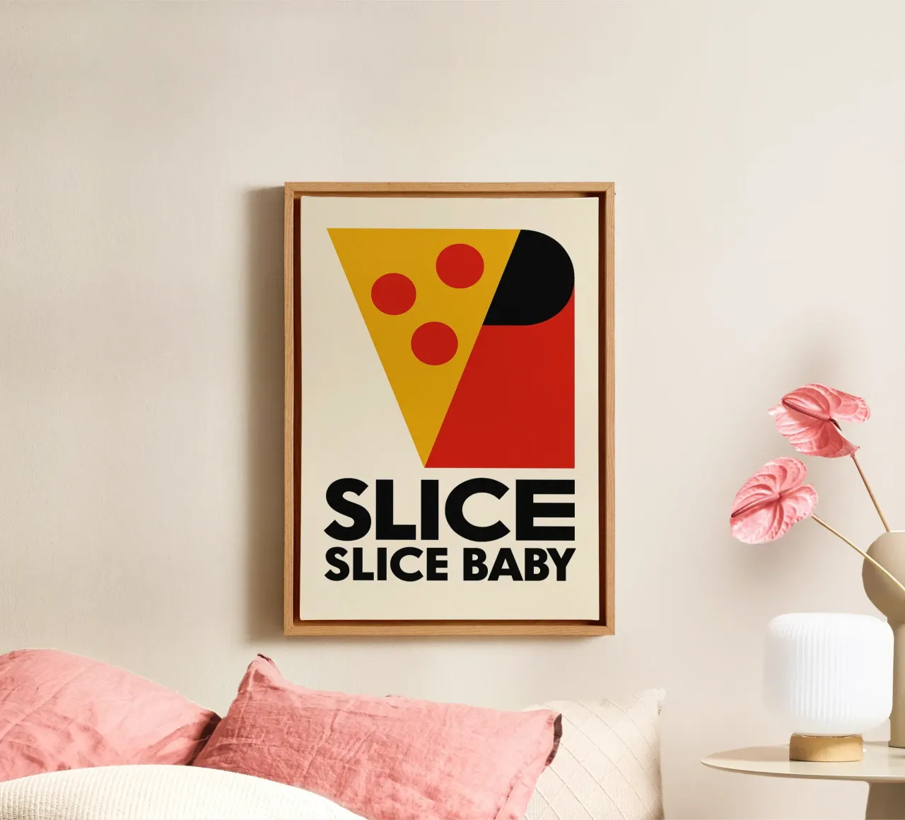 SLICE SLICE BABY canvas met Baklijst van michi