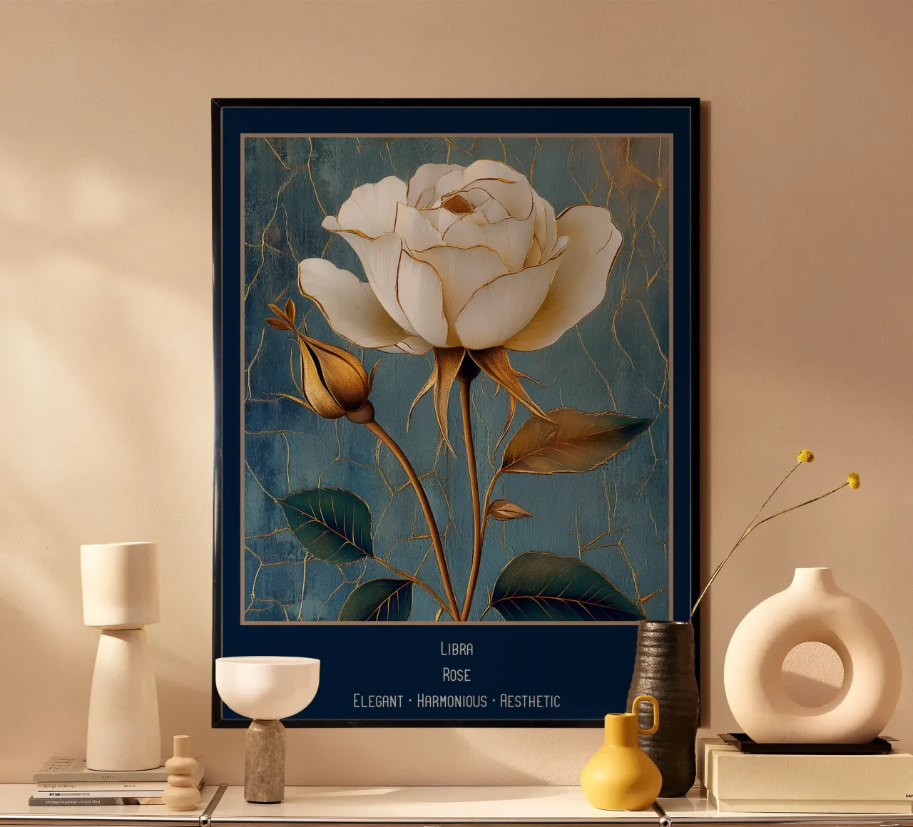 I fiori dei segni zodiacali: Bilancia - Rosa poster da Art-Nouveau-Dsg