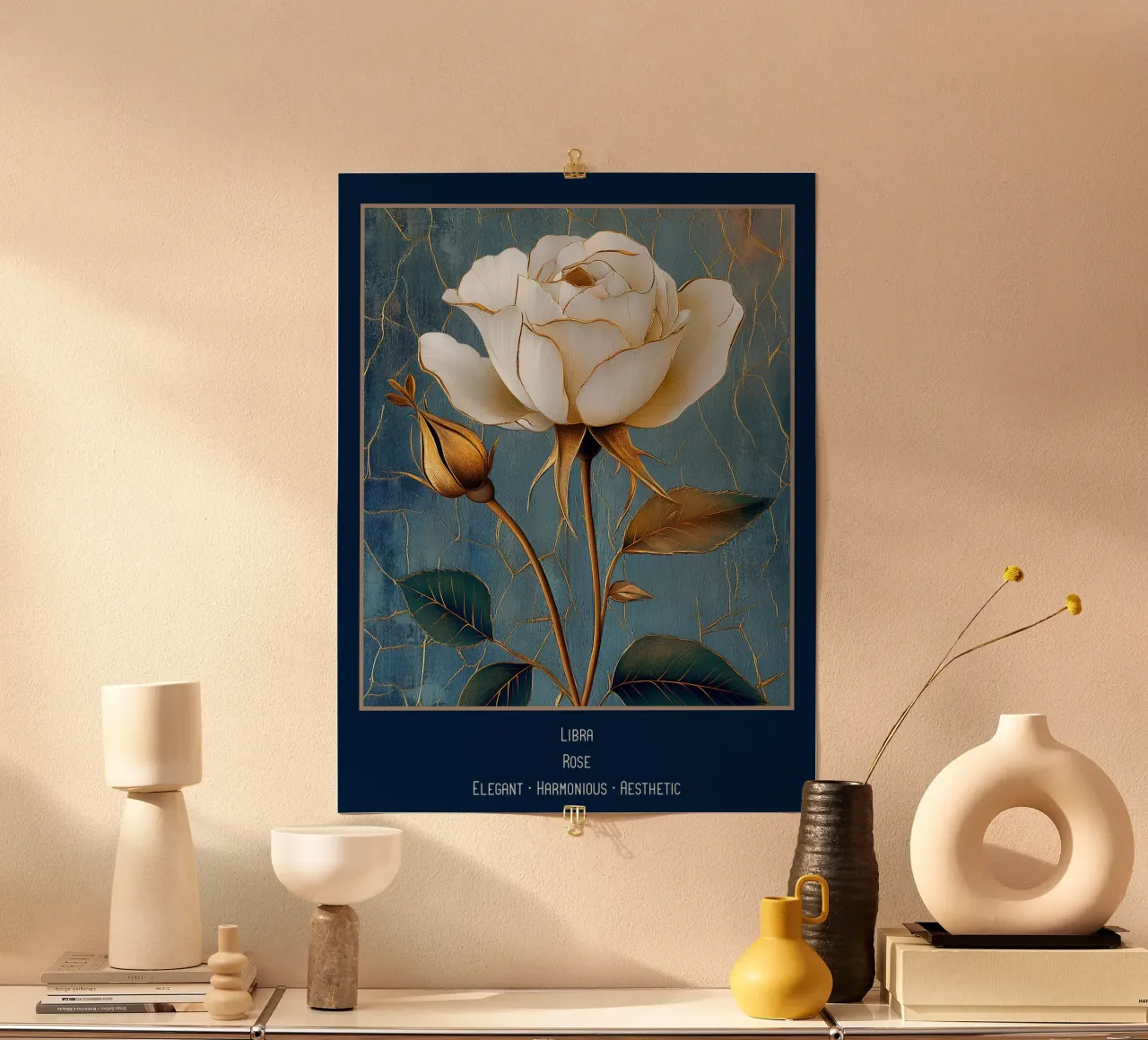 I fiori dei segni zodiacali: Bilancia - Rosa poster da Art-Nouveau-Dsg