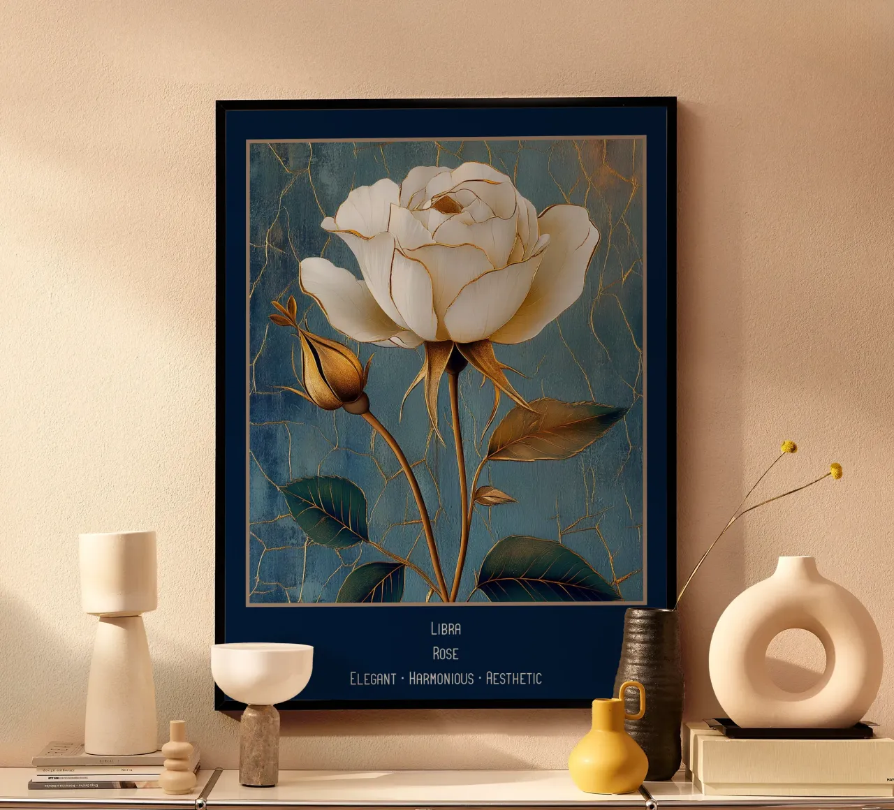 I fiori dei segni zodiacali: Bilancia - Rosa poster da Art-Nouveau-Dsg