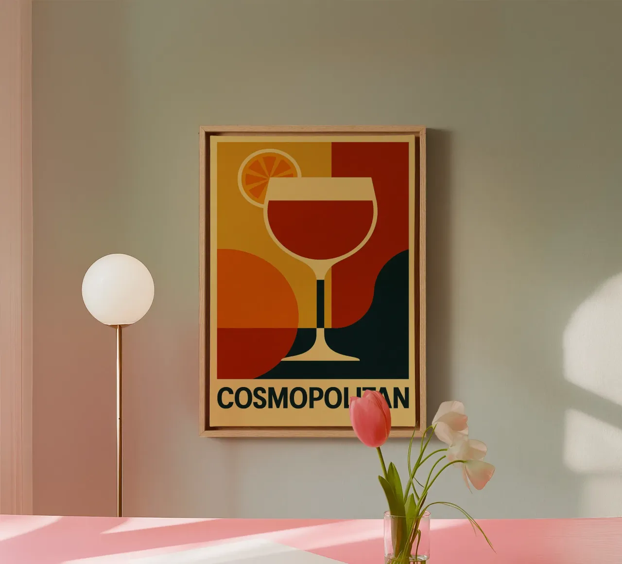 COSMOPOLITAN tela con Cornice a cassetta da michi
