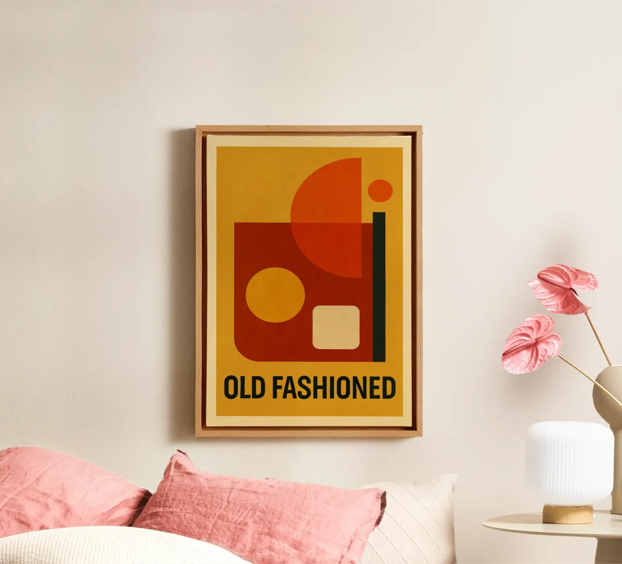 OLD FASHIONED – Abstract Bauhaus Cocktail tela con Cornice a cassetta da michi