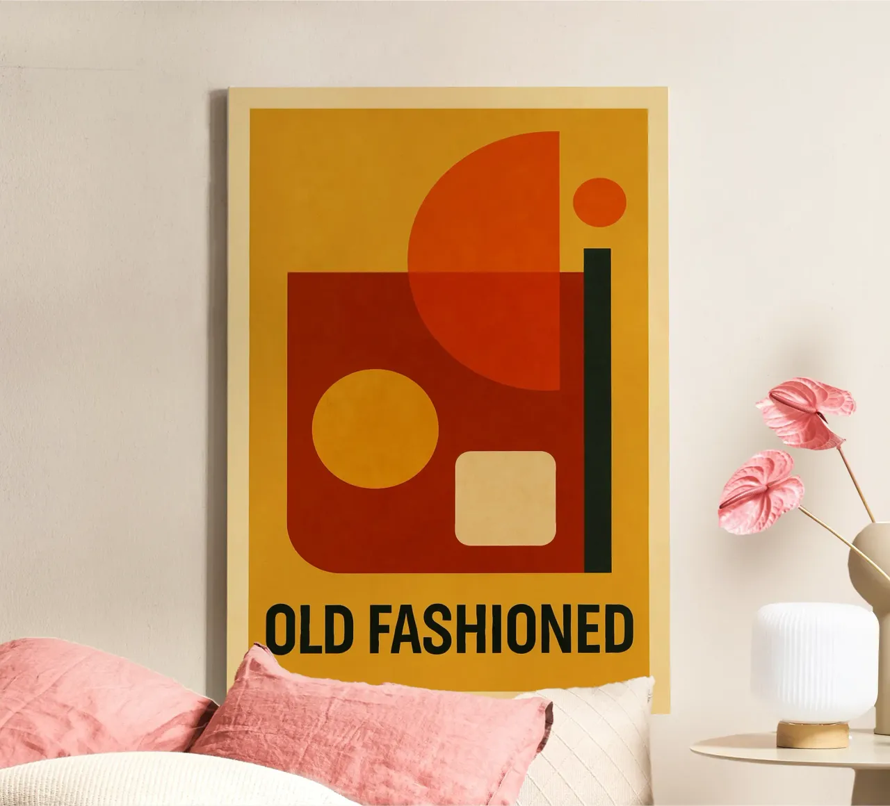 OLD FASHIONED – Abstract Bauhaus Cocktail tela con Cornice a cassetta da michi