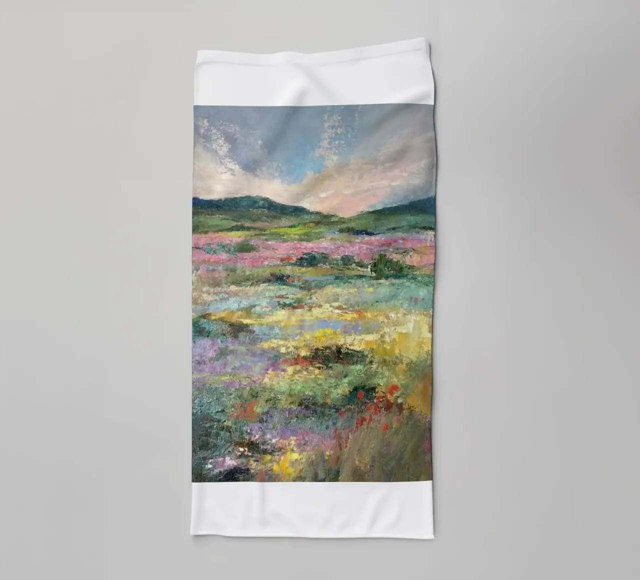 meadow at sunset natural scenery claude monet towel by belong shop