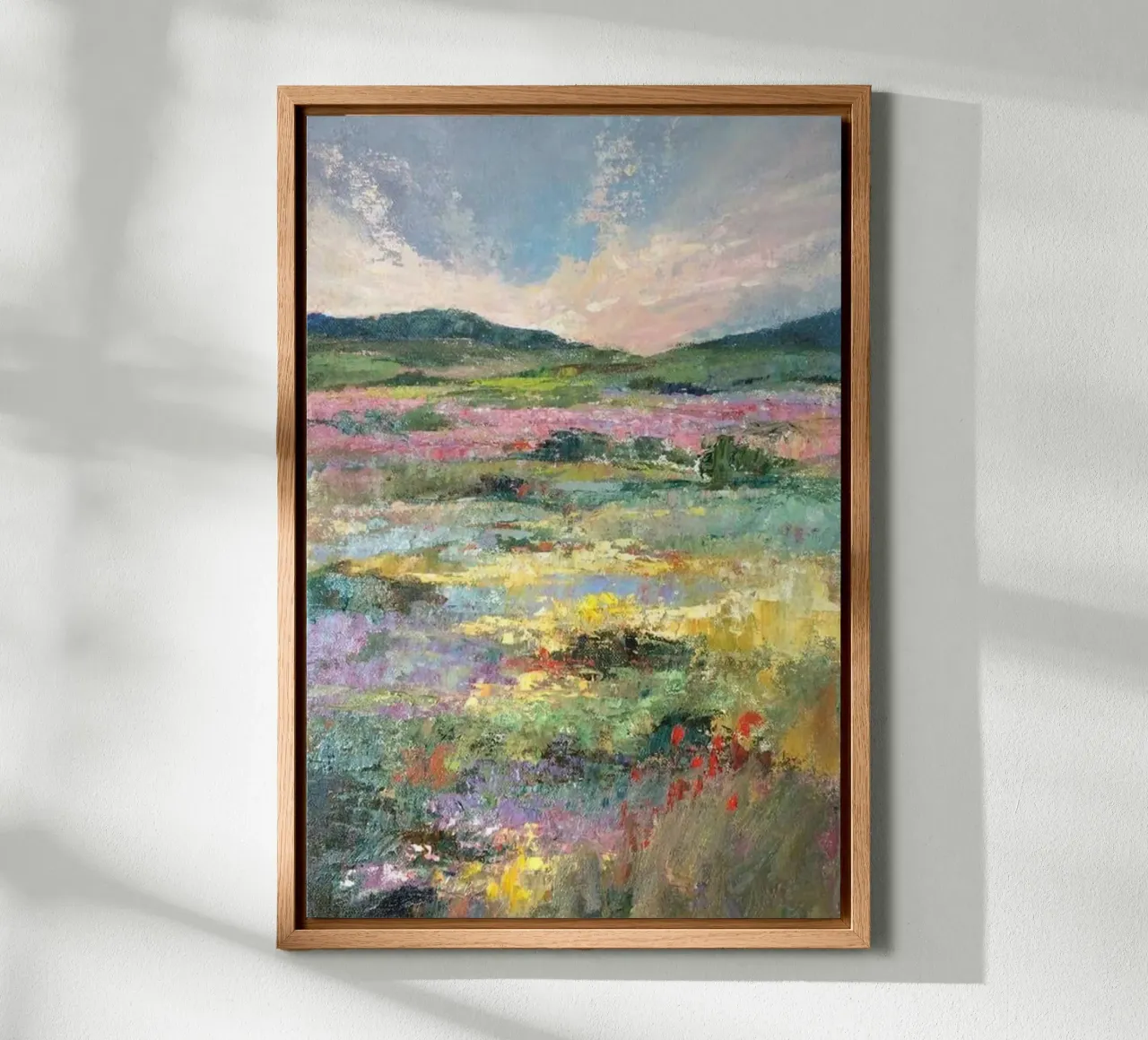 weide bij zonsondergang natuurlijk landschap claude monet canvas met Baklijst van belong shop