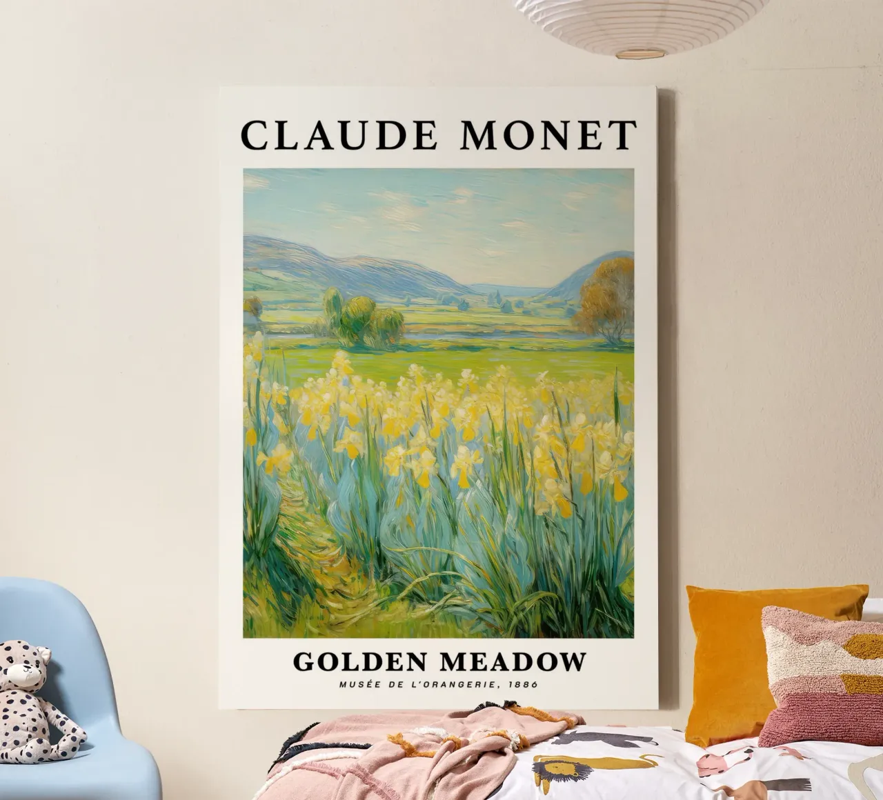 meadow farmland art scenery nature claude monet canvas with Floater frame by belong shop