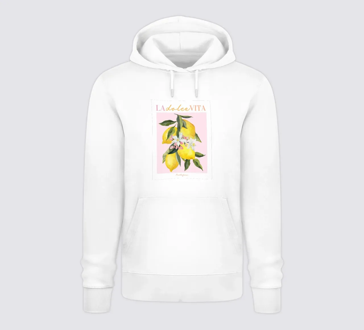 La Dolce Vita, Lemon Print felpa con cappuccio da Bella Studio