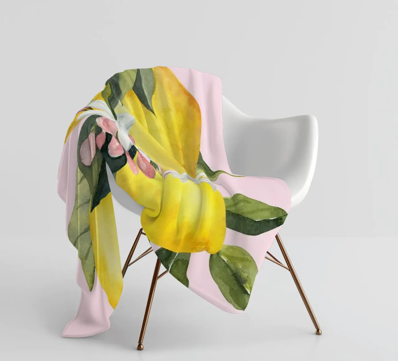 La Dolce Vita, Lemon Print coperta in pile da Bella Studio
