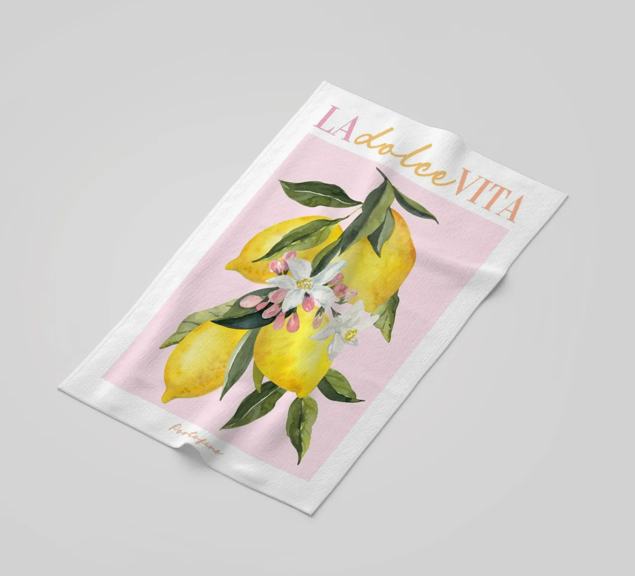 La Dolce Vita, Lemon Print telo mare da Bella Studio