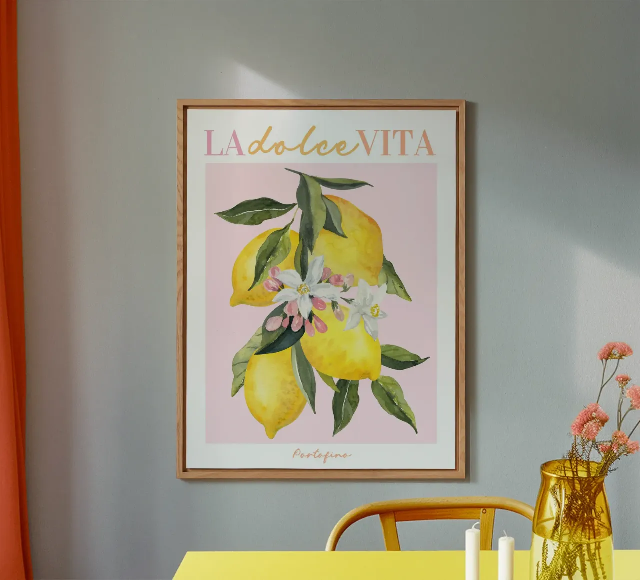 La Dolce Vita, Lemon Print alluminio dibond da Bella Studio