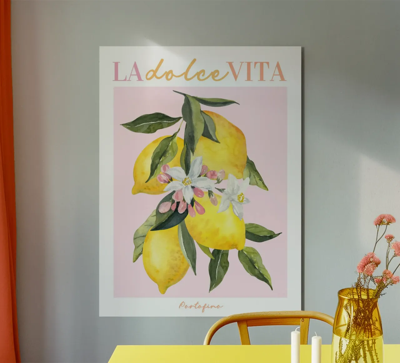 La Dolce Vita, Lemon Print alluminio dibond da Bella Studio