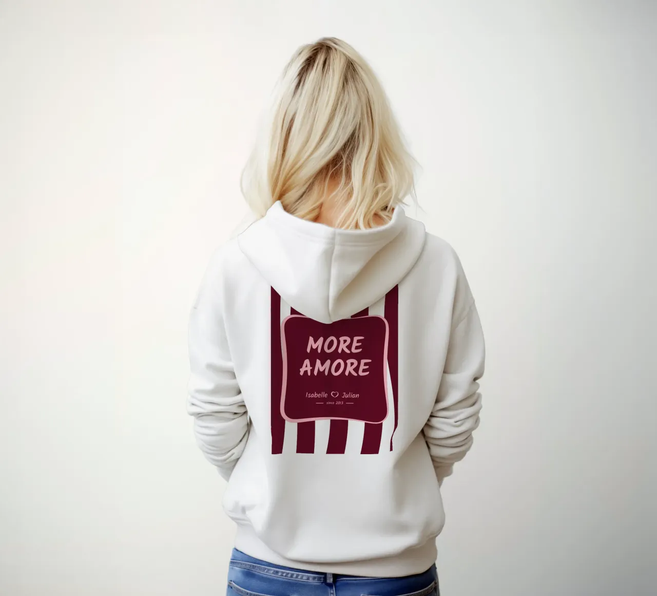 More Amore <3 Name felpa con cappuccio da Personalizable Designs