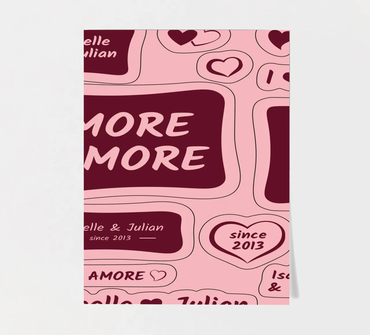 More Amore <3 Name foglio adesivo da Personalizable Designs