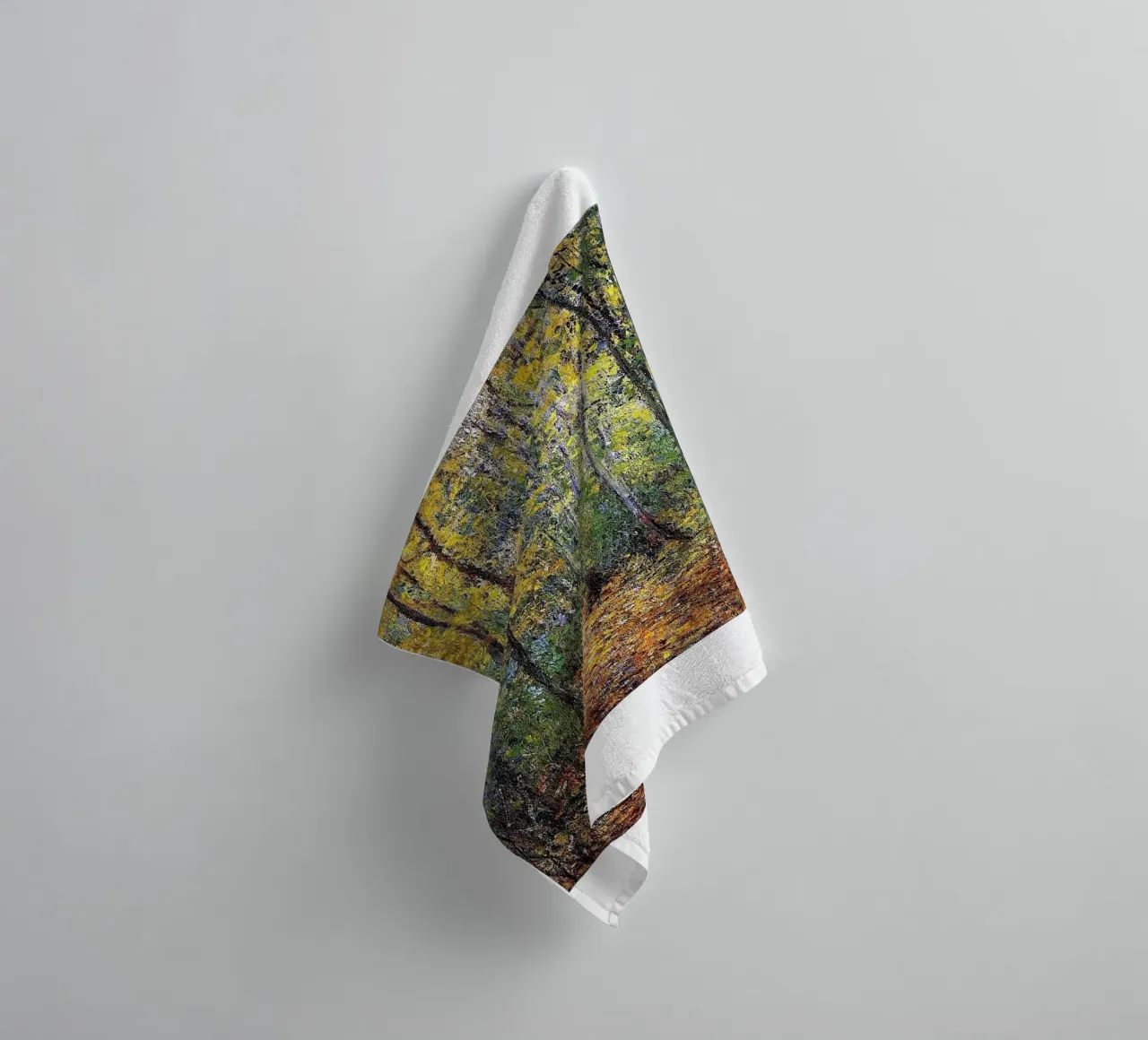 autumn natural landscape claude monet towel by belong shop
