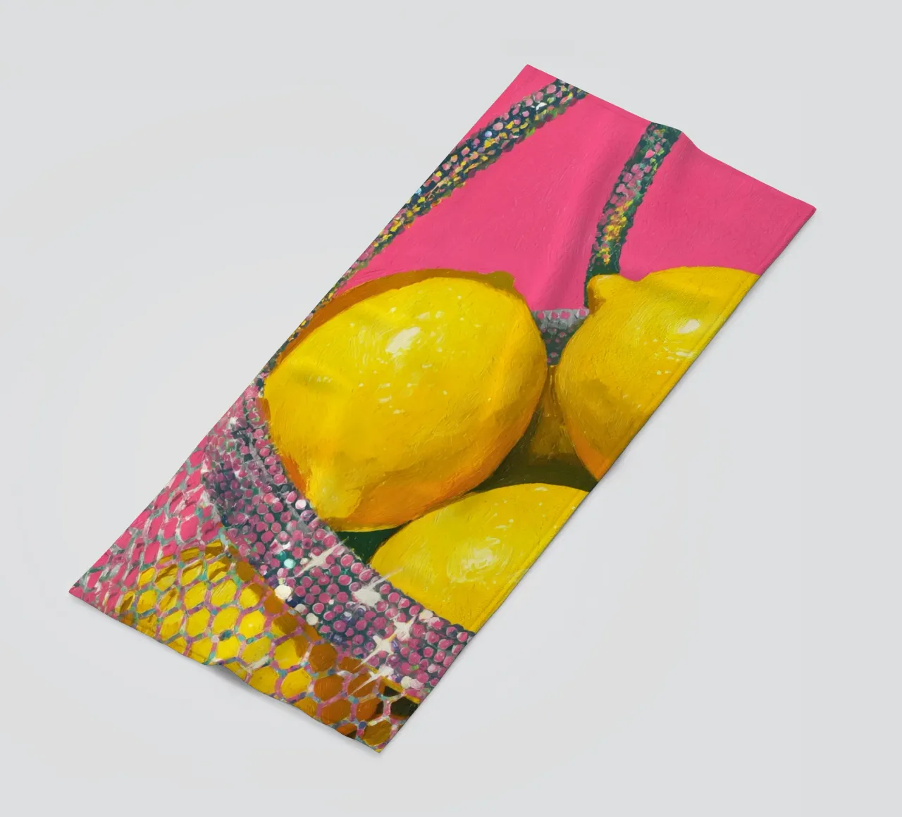 Glitter e limoni telo mare da Carinaprint