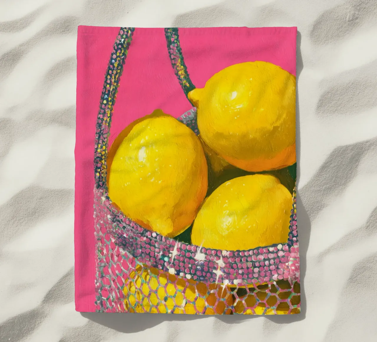 Glitter e limoni telo mare da Carinaprint