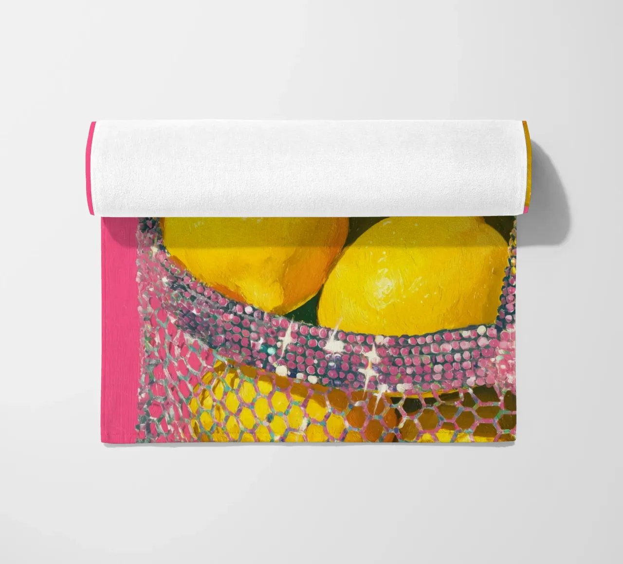 Glitter e limoni telo mare da Carinaprint