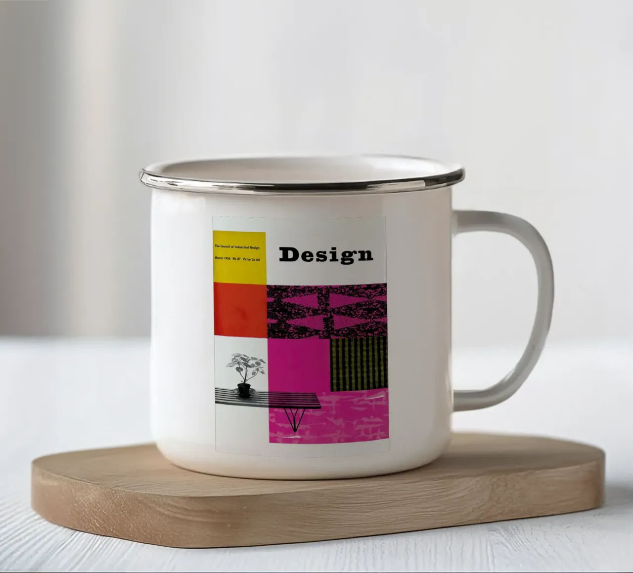 1956 March Design Magazine tazza in smalto da Hemingway Design