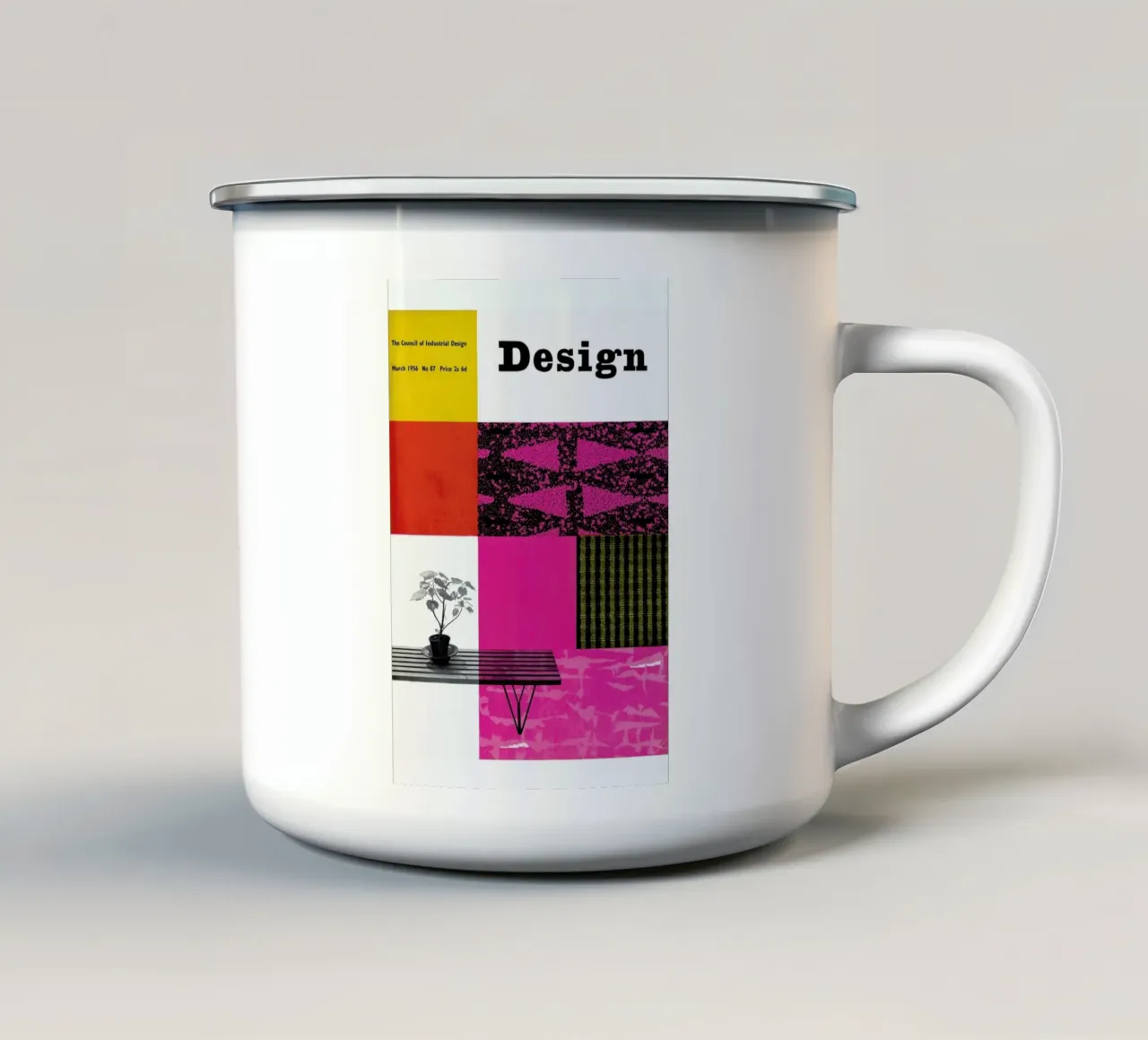 1956 March Design Magazine tazza in smalto da Hemingway Design