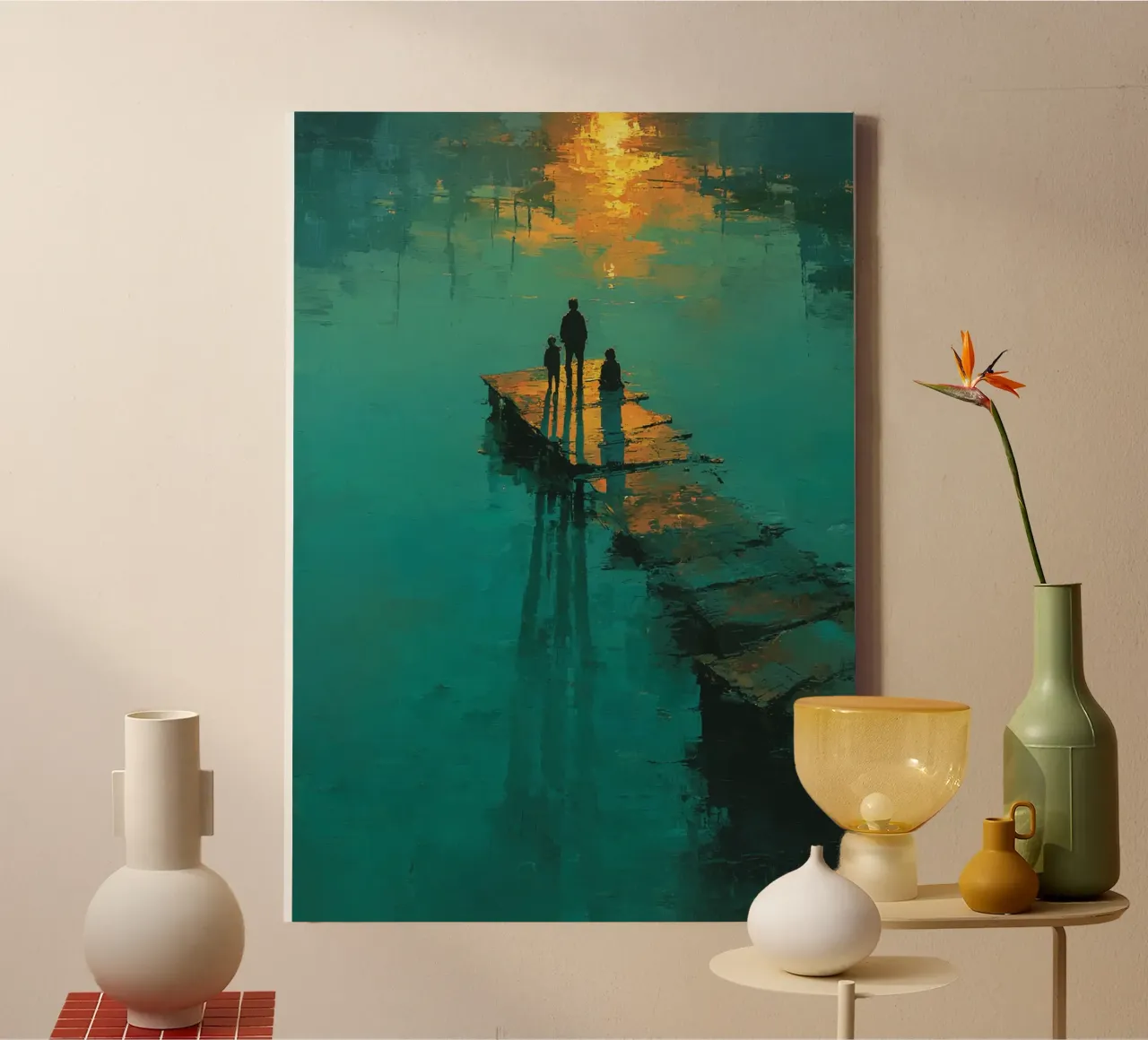 Reflections of a Golden Dusk canvas met Baklijst van Mosaic Dialogue