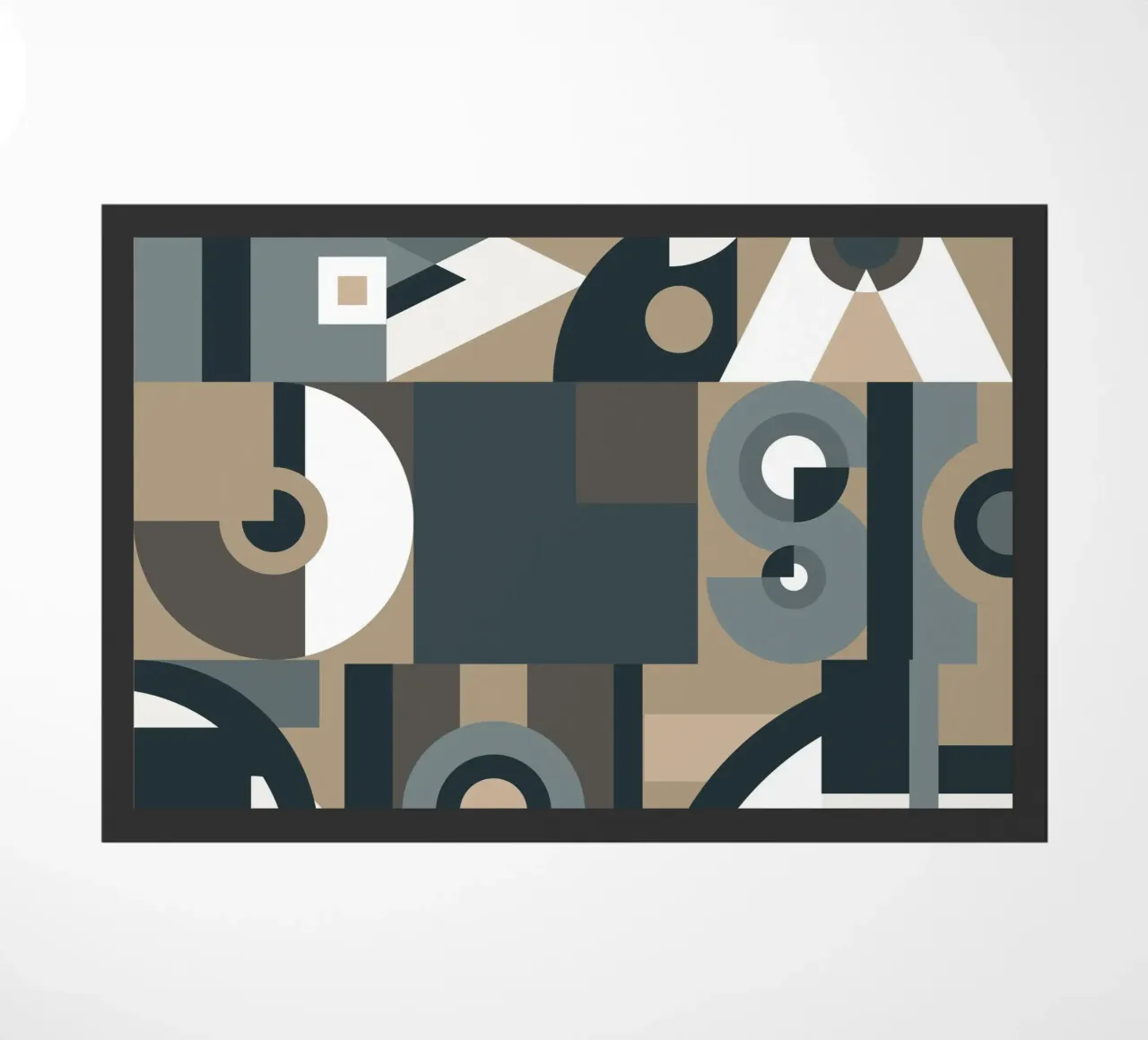 Motivo geometrico grigio a collage zerbino da Little Dean