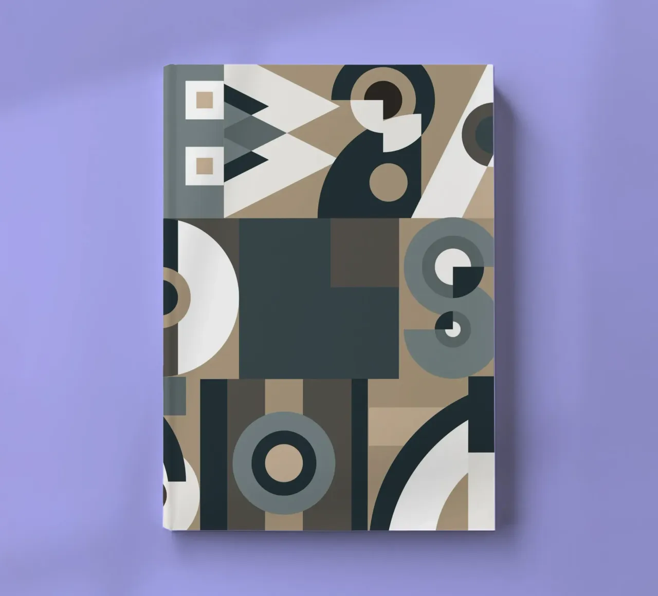 Grey geometric collage pattern notebook by Little Dean