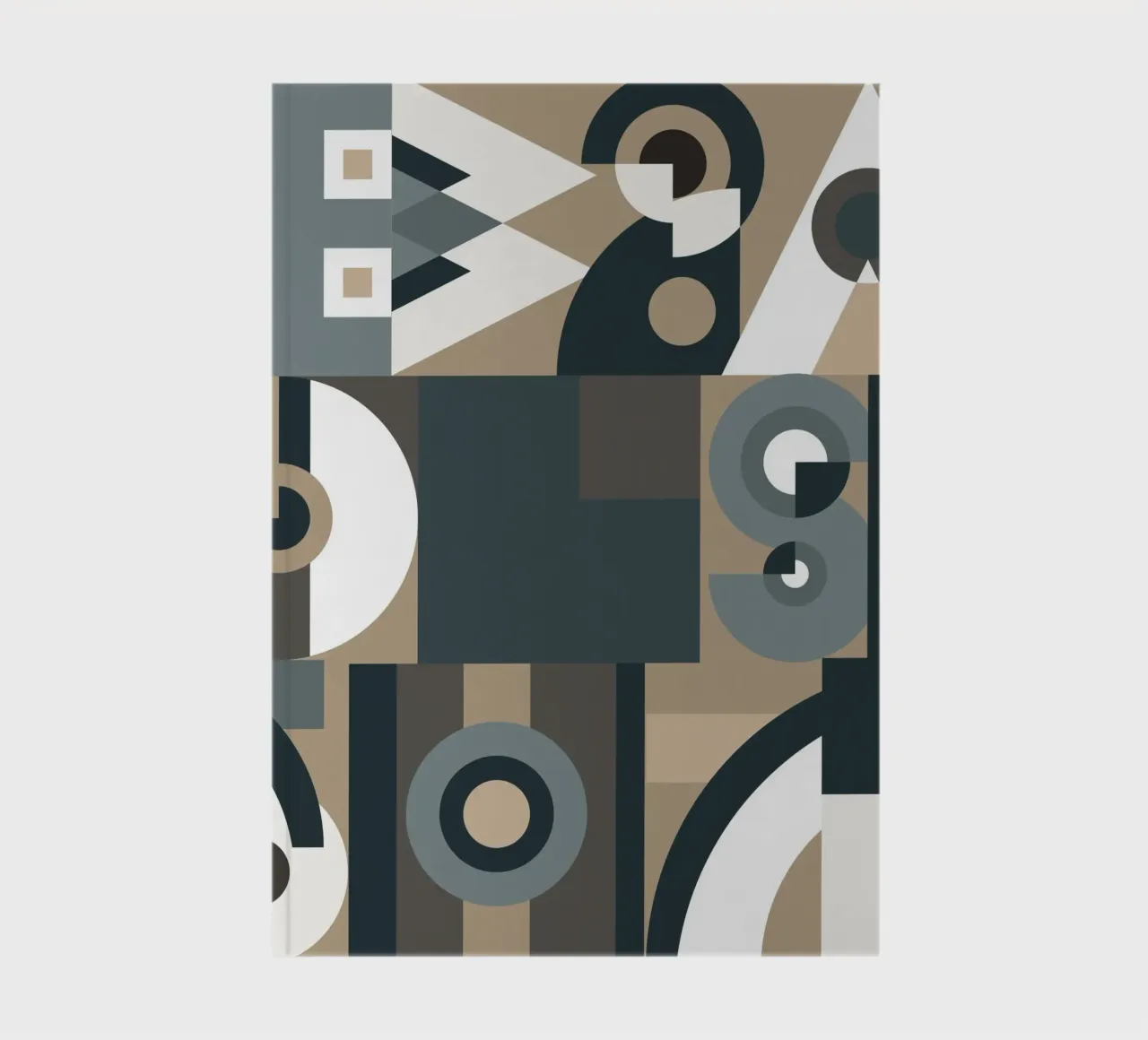 Grey geometric collage pattern notebook by Little Dean