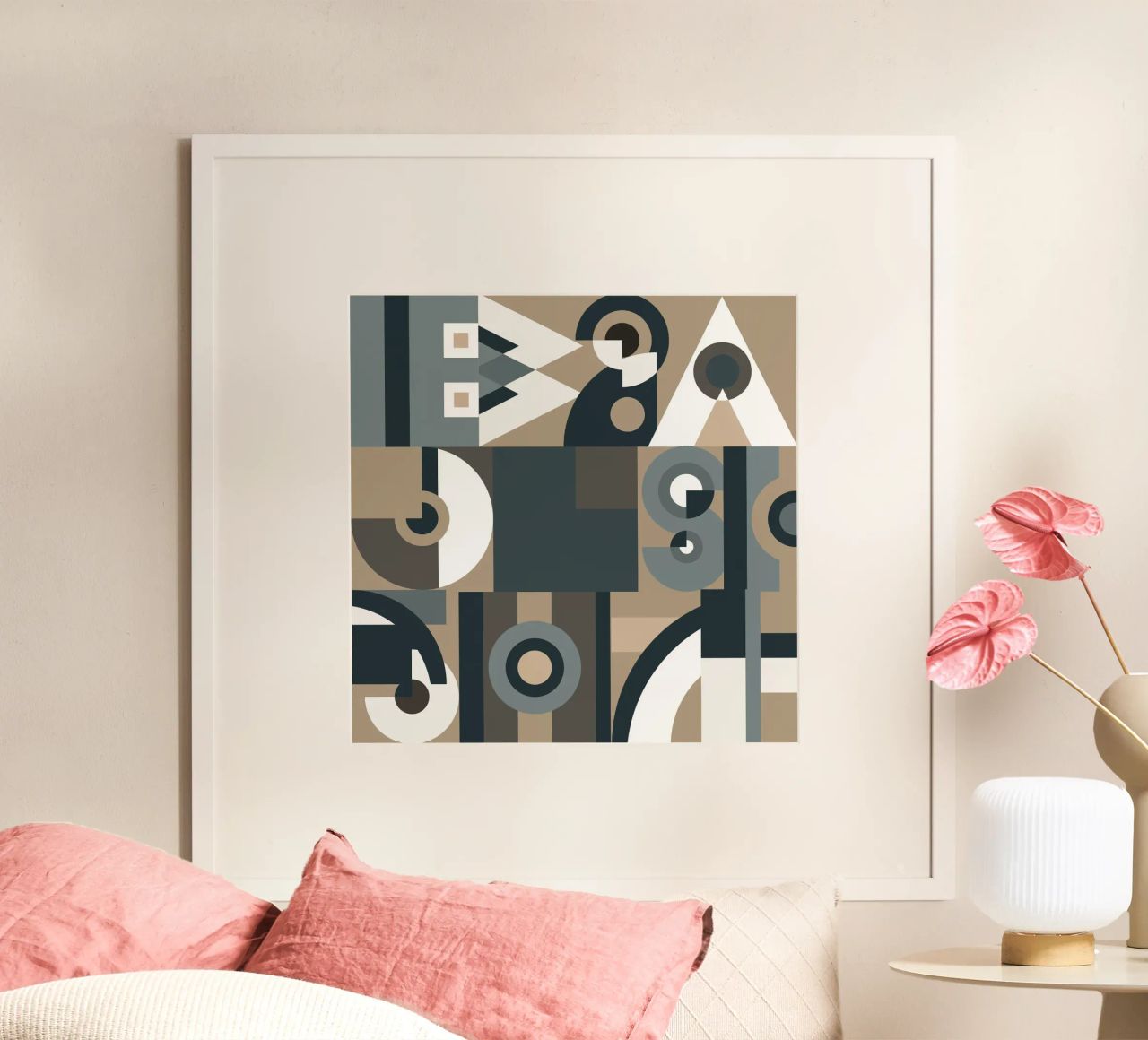 Motif de collage géométrique gris poster de Little Dean