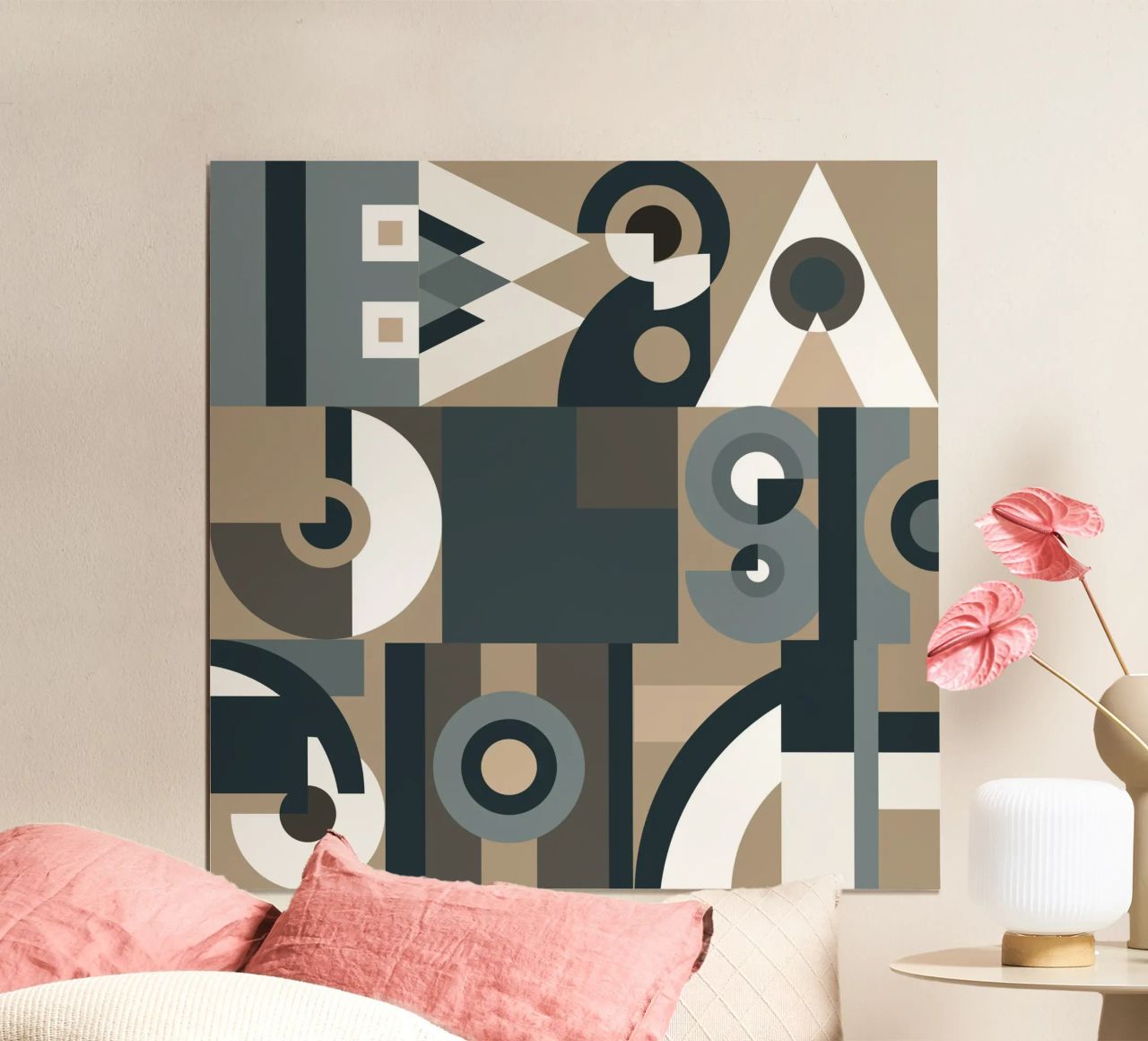 Motif de collage géométrique gris poster de Little Dean