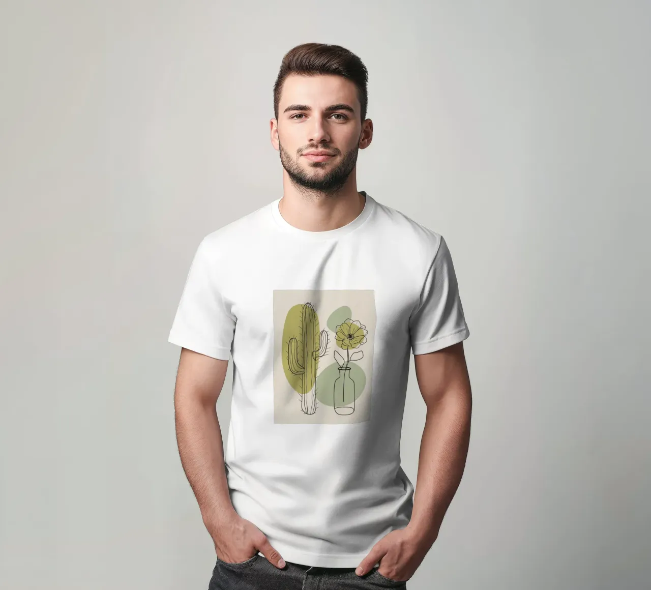 Cactus e fiori t-shirt da RELAXING TOUCH