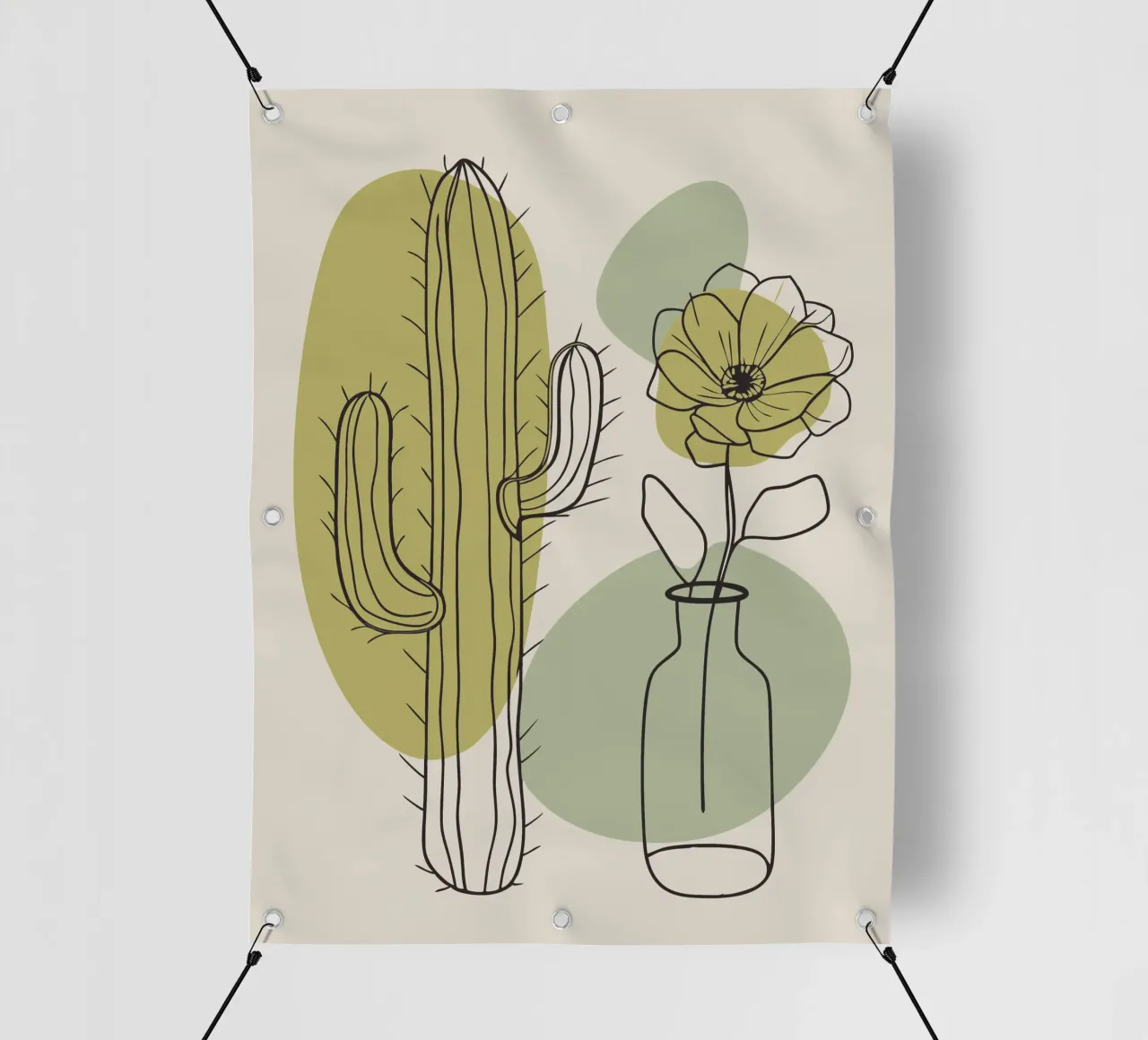 Cactus e fiori telo in pvc da RELAXING TOUCH