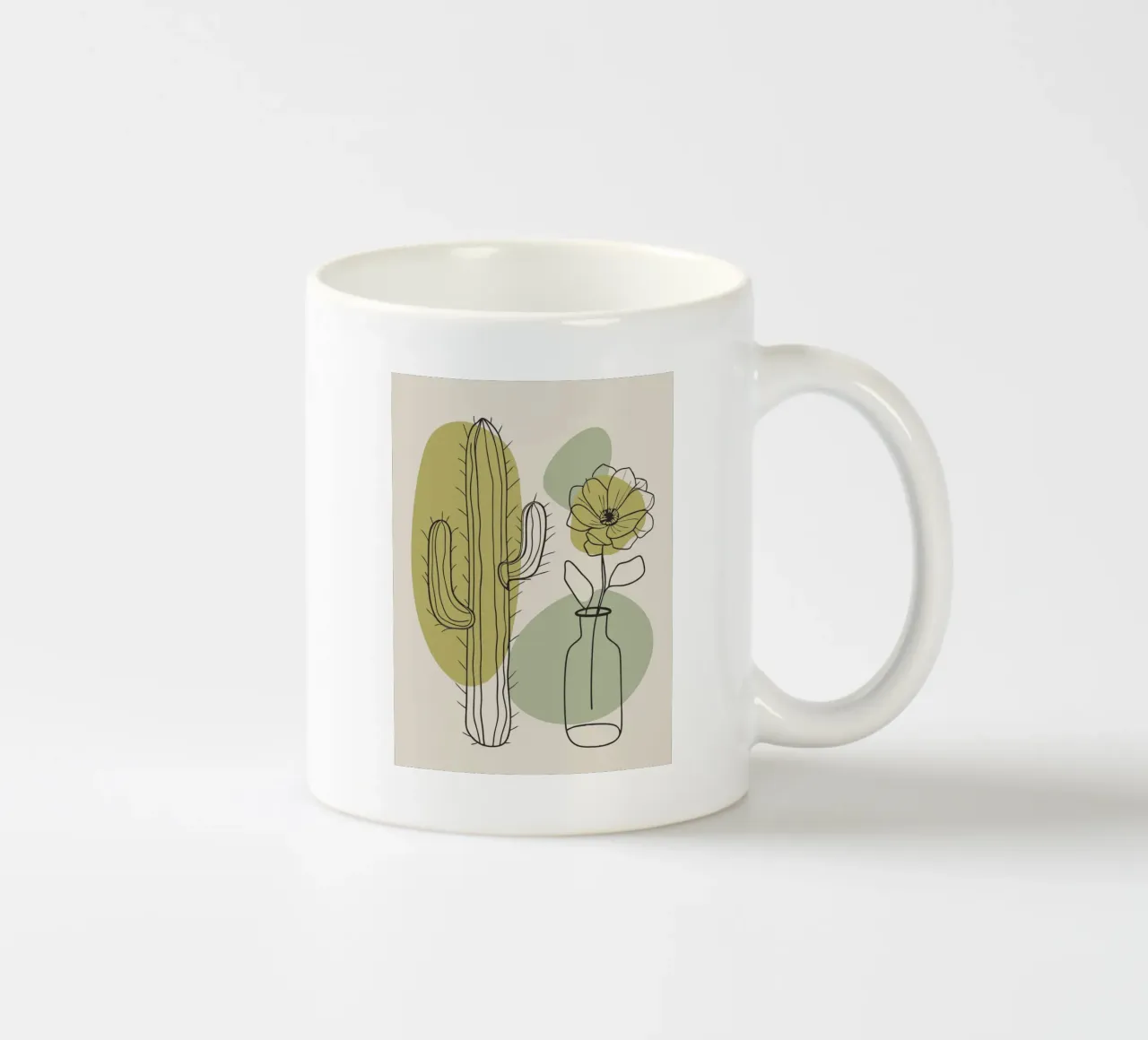 Cactus e fiori tazza in ceramica da RELAXING TOUCH