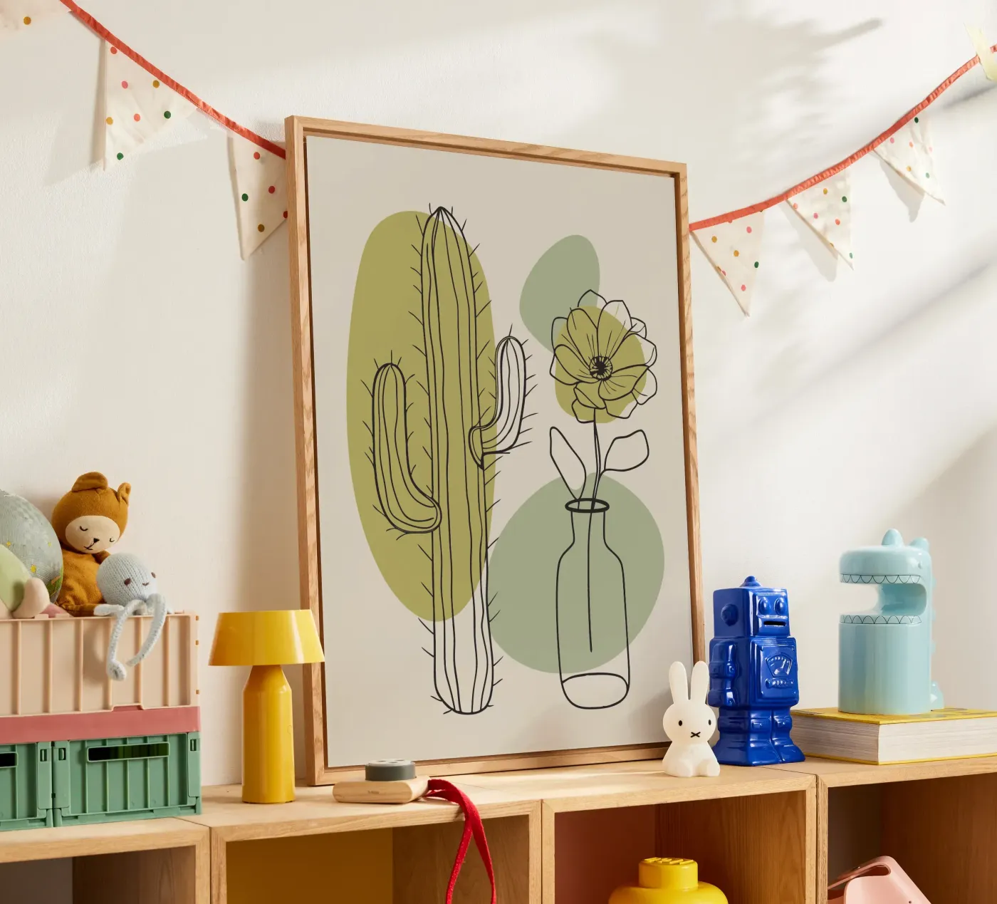 Cacti and Flowers acrylic glass by RELAXING TOUCH