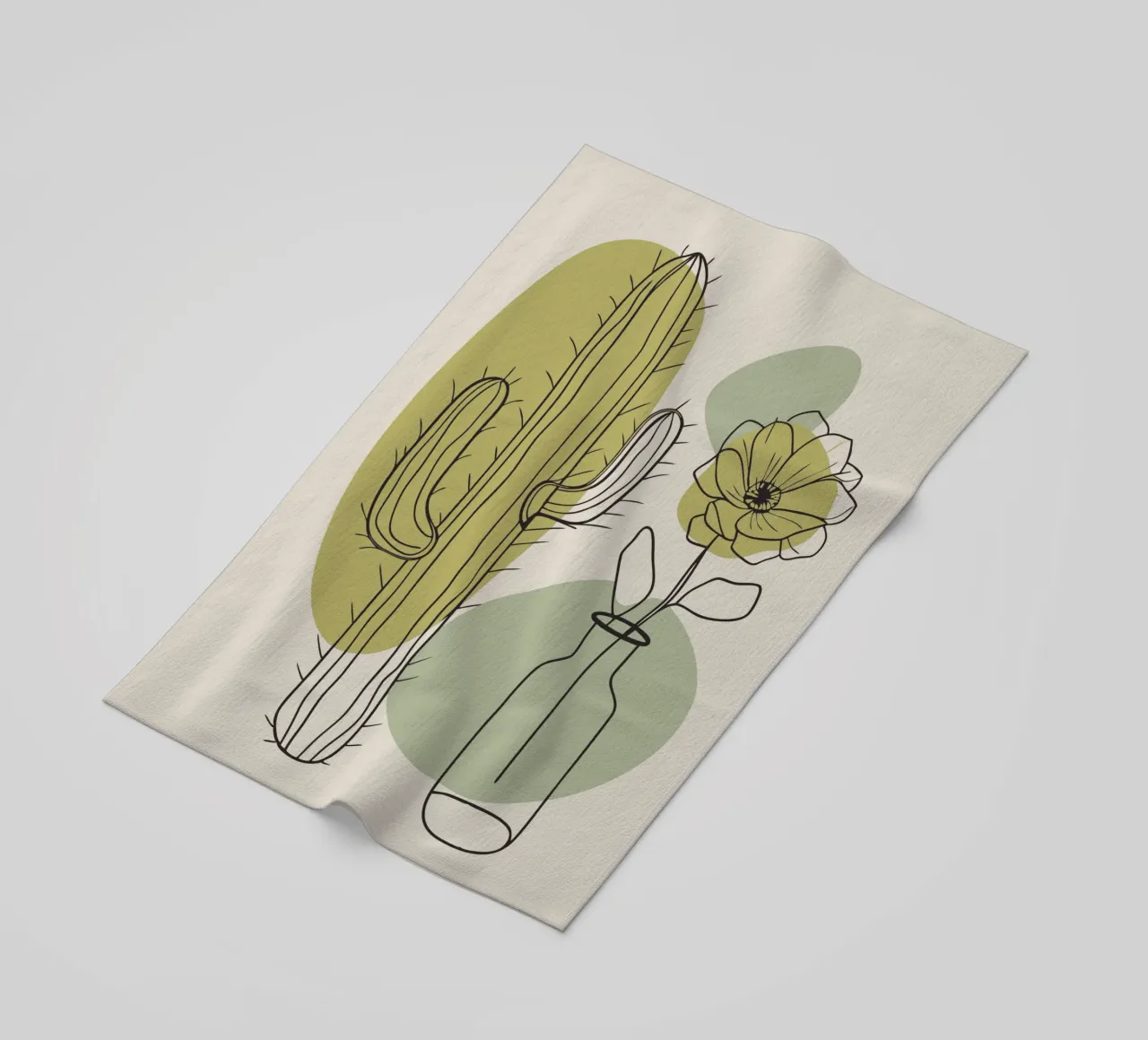 Cactus e fiori telo mare da RELAXING TOUCH