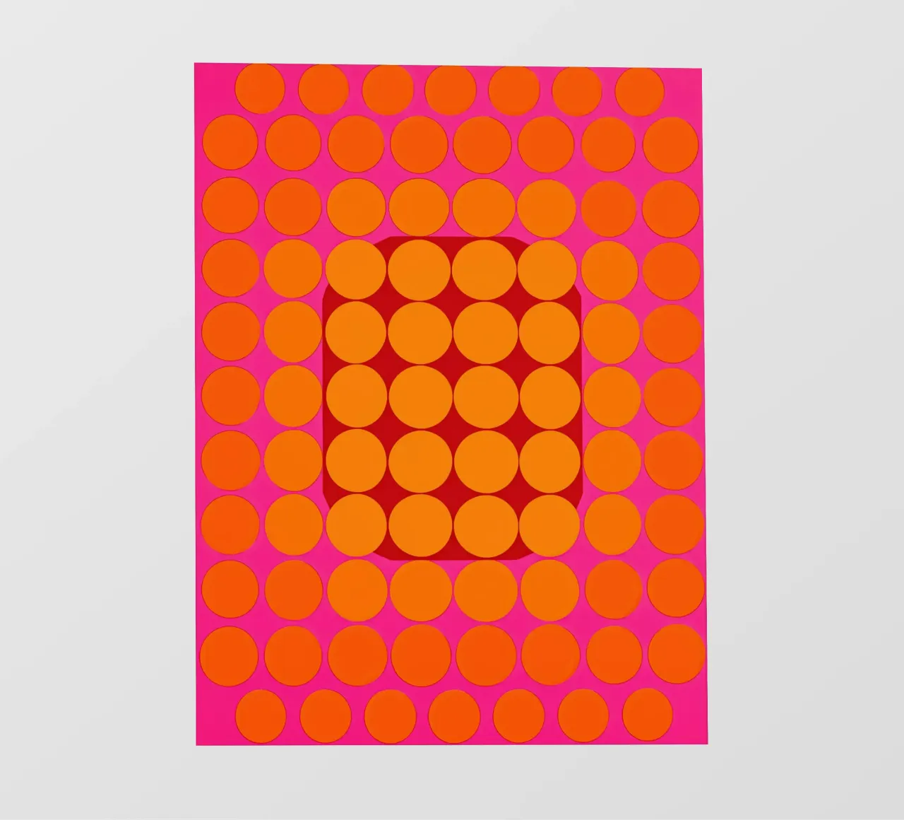 Sonata ottica in rosa e arancio | Op Art in colori di tendenza telo in pvc da Autofocus
