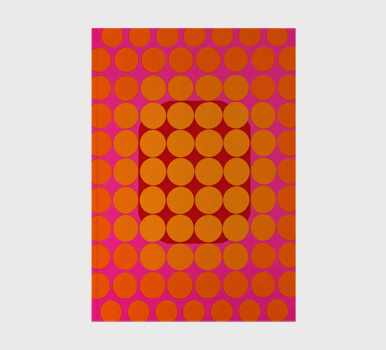 Optical sonata in pink & orange | Op Art in trendy colours notebook by Autofocus
