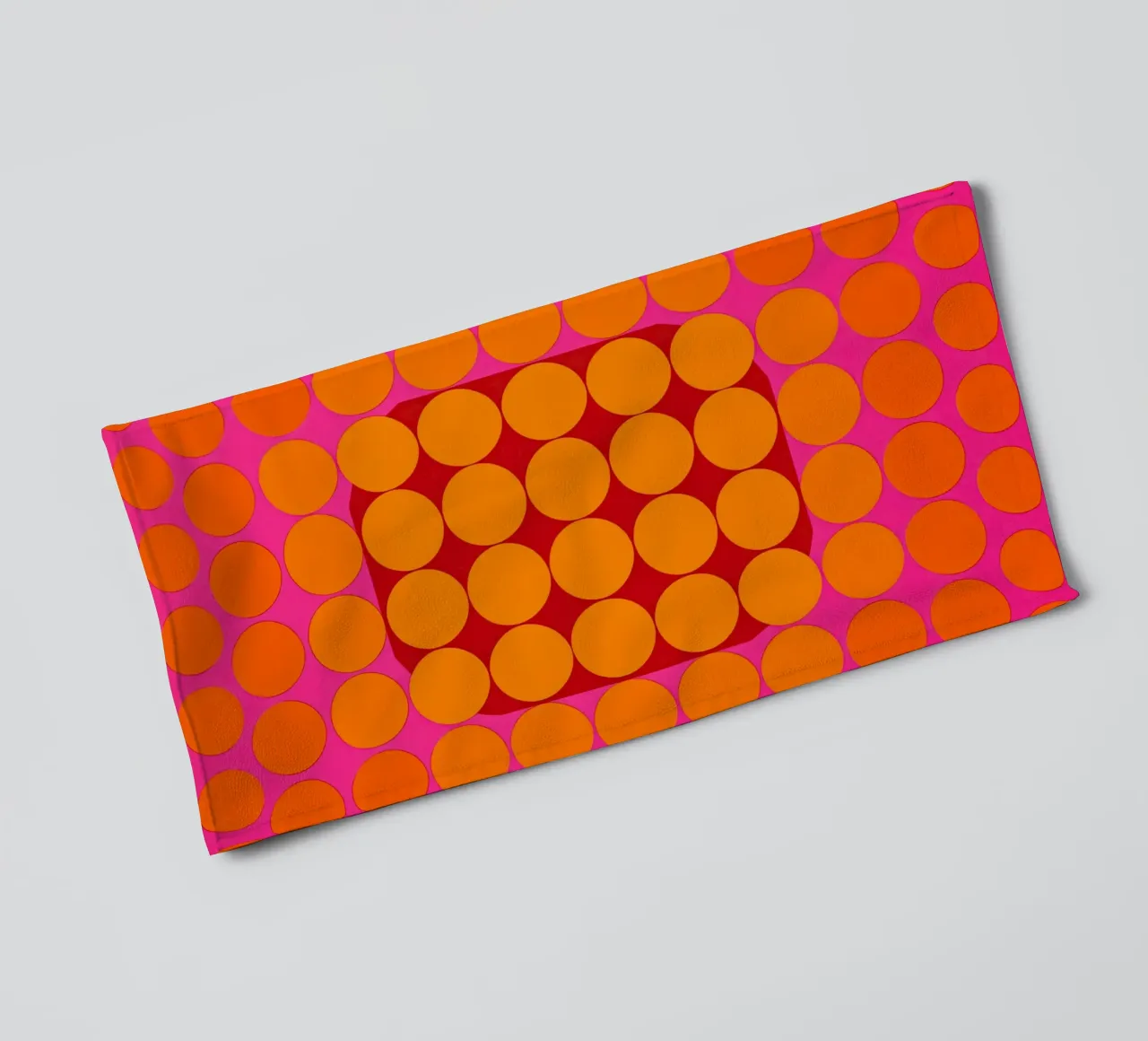 Sonata ottica in rosa e arancio | Op Art in colori di tendenza asciugamano da bagno da Autofocus