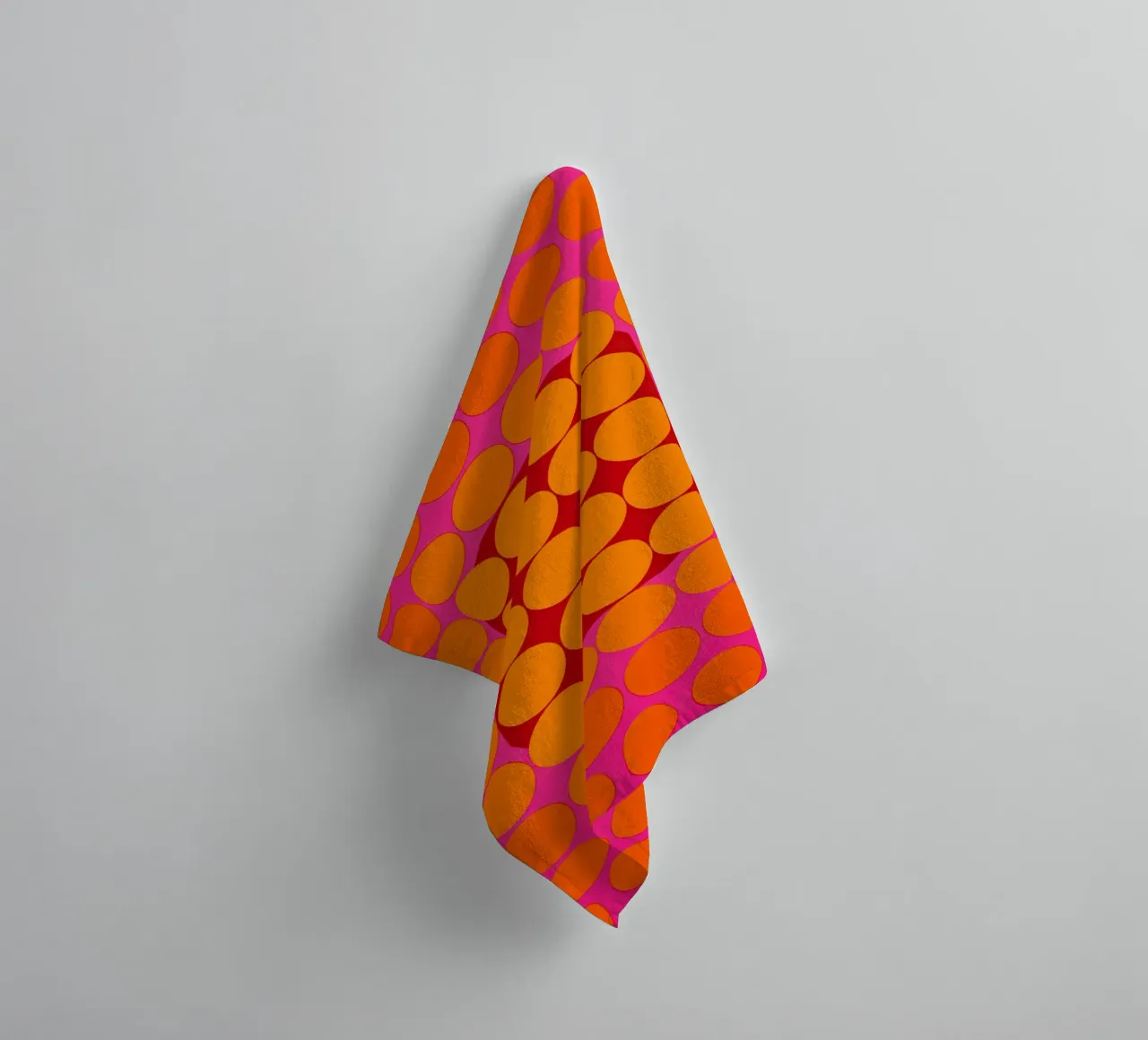 Sonata ottica in rosa e arancio | Op Art in colori di tendenza asciugamano da bagno da Autofocus