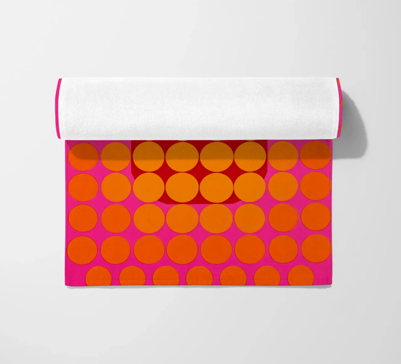 Sonata ottica in rosa e arancio | Op Art in colori di tendenza telo mare da Autofocus