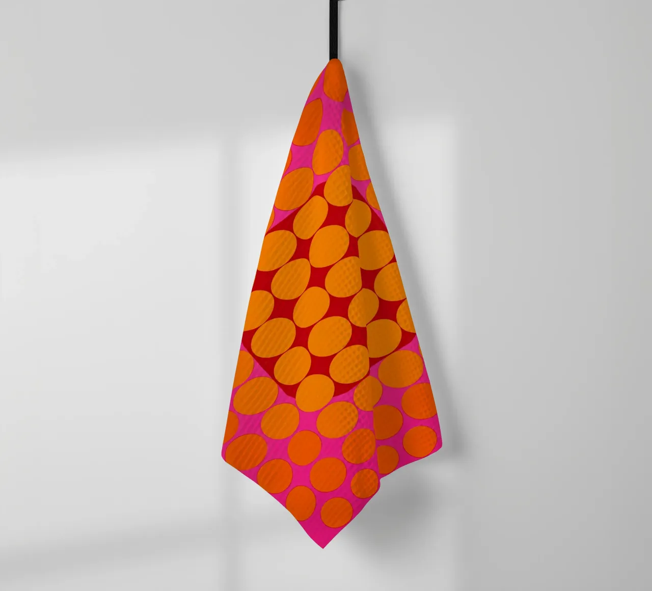 Sonata ottica in rosa e arancio | Op Art in colori di tendenza canovaccio da cucina da Autofocus