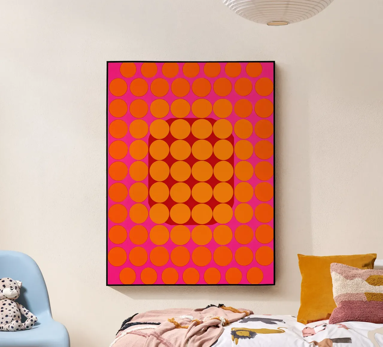 Sonata ottica in rosa e arancio | Op Art in colori di tendenza plexiglass da Autofocus