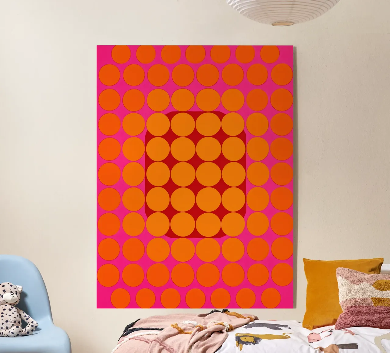 Sonata ottica in rosa e arancio | Op Art in colori di tendenza plexiglass da Autofocus