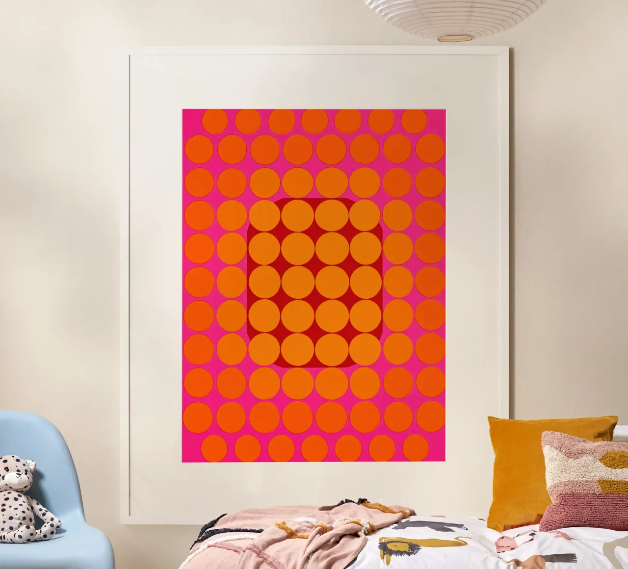 Sonata ottica in rosa e arancio | Op Art in colori di tendenza carta hahnemühle da Autofocus