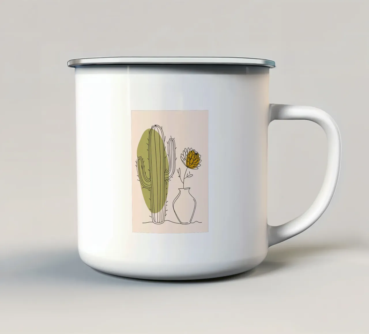 Cactus e fiori tazza in smalto da RELAXING TOUCH