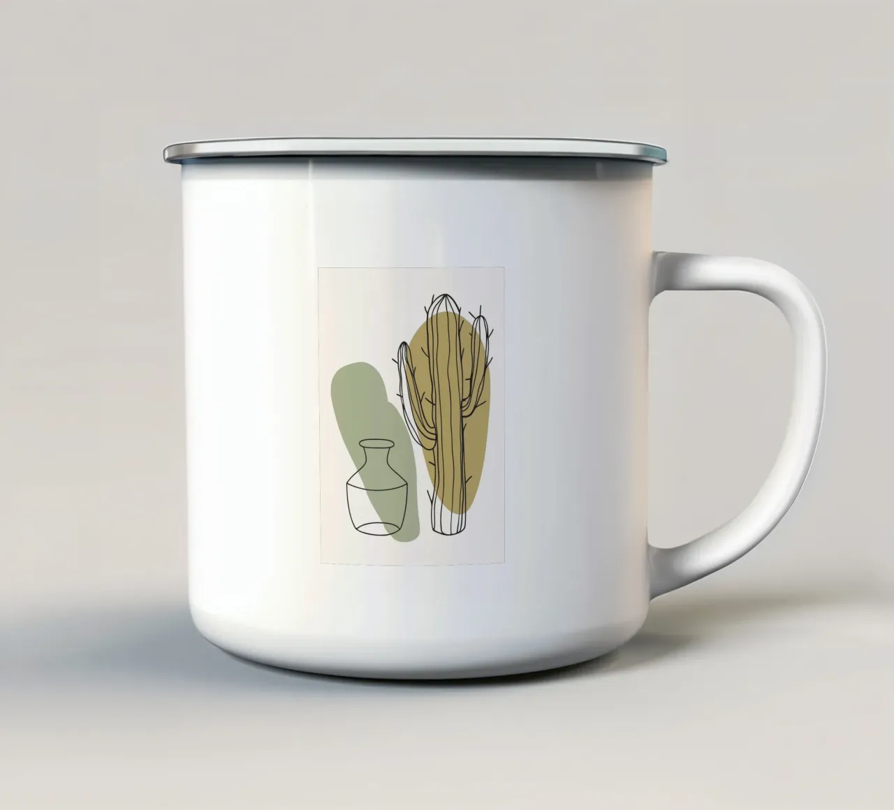 Cactus e vaso tazza in smalto da RELAXING TOUCH