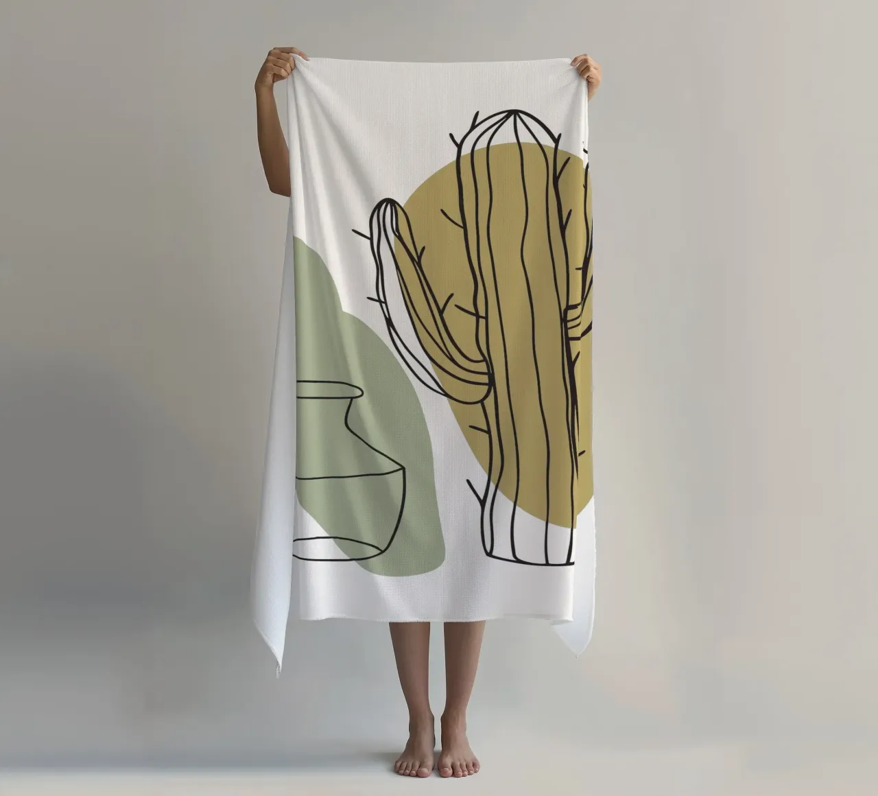 Cactus e vaso telo mare da RELAXING TOUCH