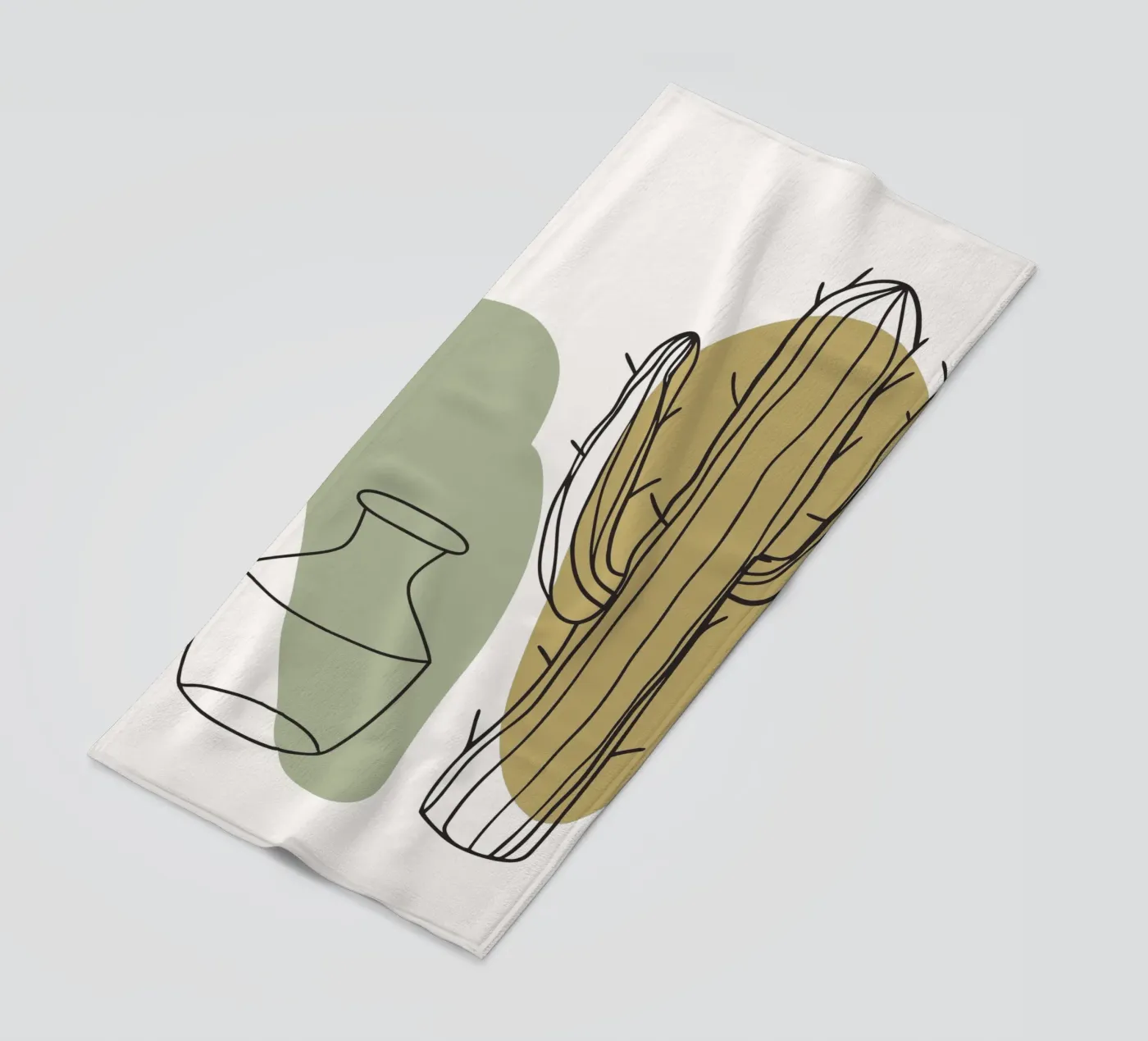 Cactus and Vase beach towel by RELAXING TOUCH